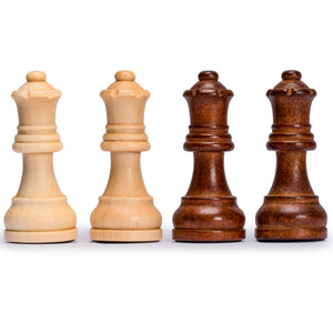 Husaria Staunton Tournament No. 4 Chessmen with 2 Extra Queens and Wooden Box, 3" Kings