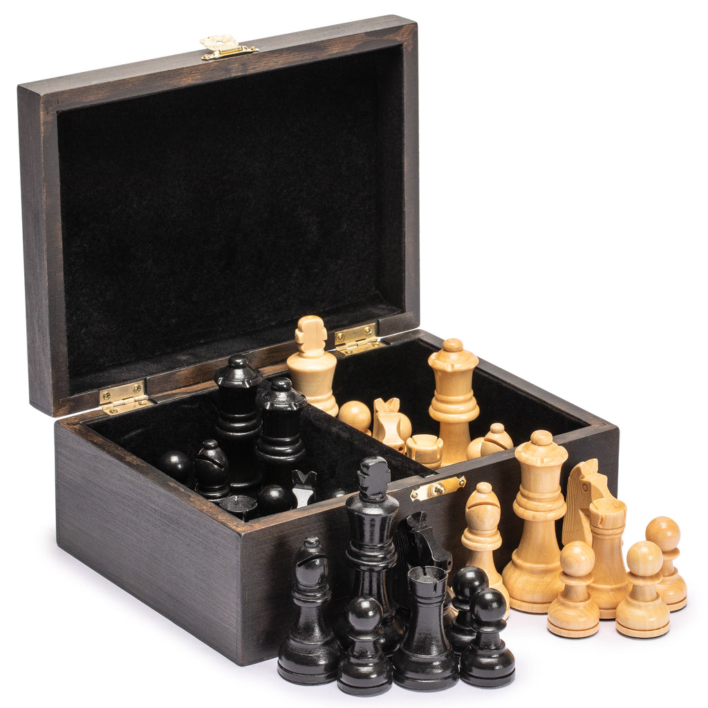 Husaria Staunton Tournament No. 5 Chessmen with 2 Extra Queens and Wooden Box, 3.6" Kings