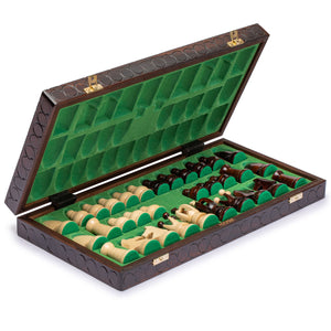 Husaria European International Chess Wooden Game Set, "King's Classic" - 18" Large Size Chess Set