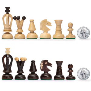 Husaria European International Chess Wooden Game Set, "King's Classic" - 13.8" Medium Size Chess Set