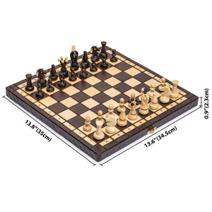 Husaria European International Chess Wooden Game Set, "King's Classic" - 13.8" Medium Size Chess Set