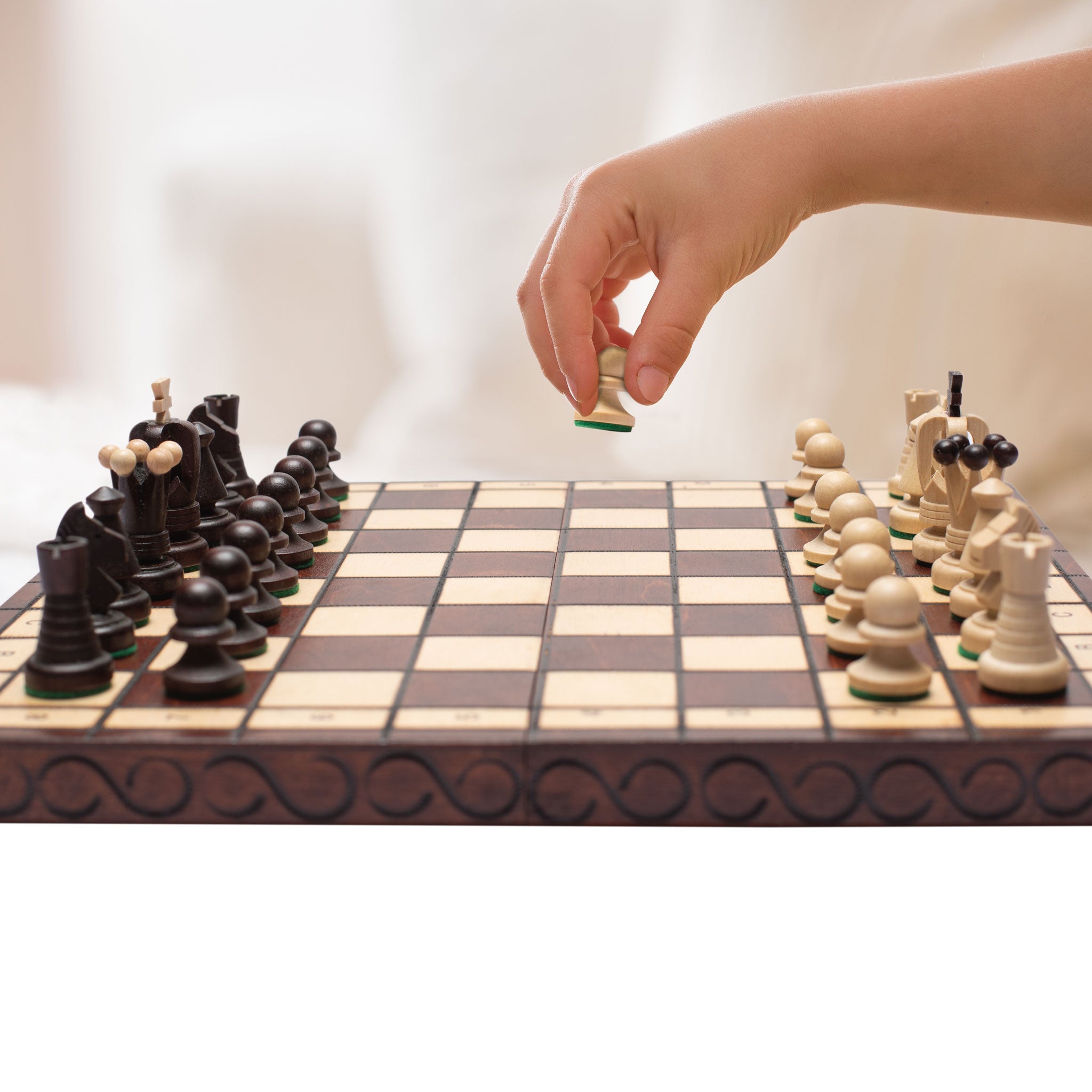 Husaria European International Chess Wooden Game Set, "King's International" - 14" Medium Size Chess Set