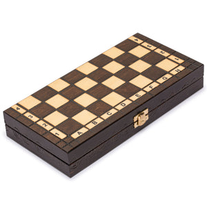 Husaria European International Chess Wooden Game Set, "King's Continental" - 11.3" Small Size Chess Set