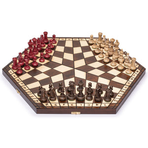 Husaria Wooden Three-Player Chess - 21"