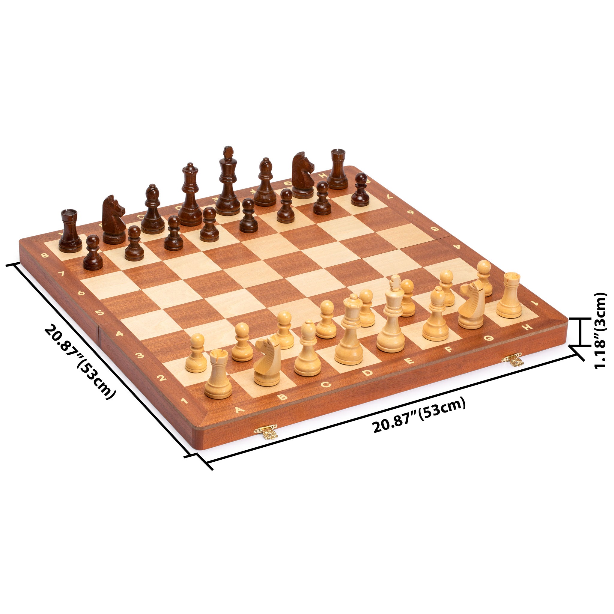 Husaria Professional Staunton Tournament No. 6 Wooden Chess Game Set, 3.9" Kings-Husaria