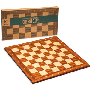 Husaria Magnetically Assembled Professional Staunton Tournament Chess Board, No. 5, 18.9"-Husaria