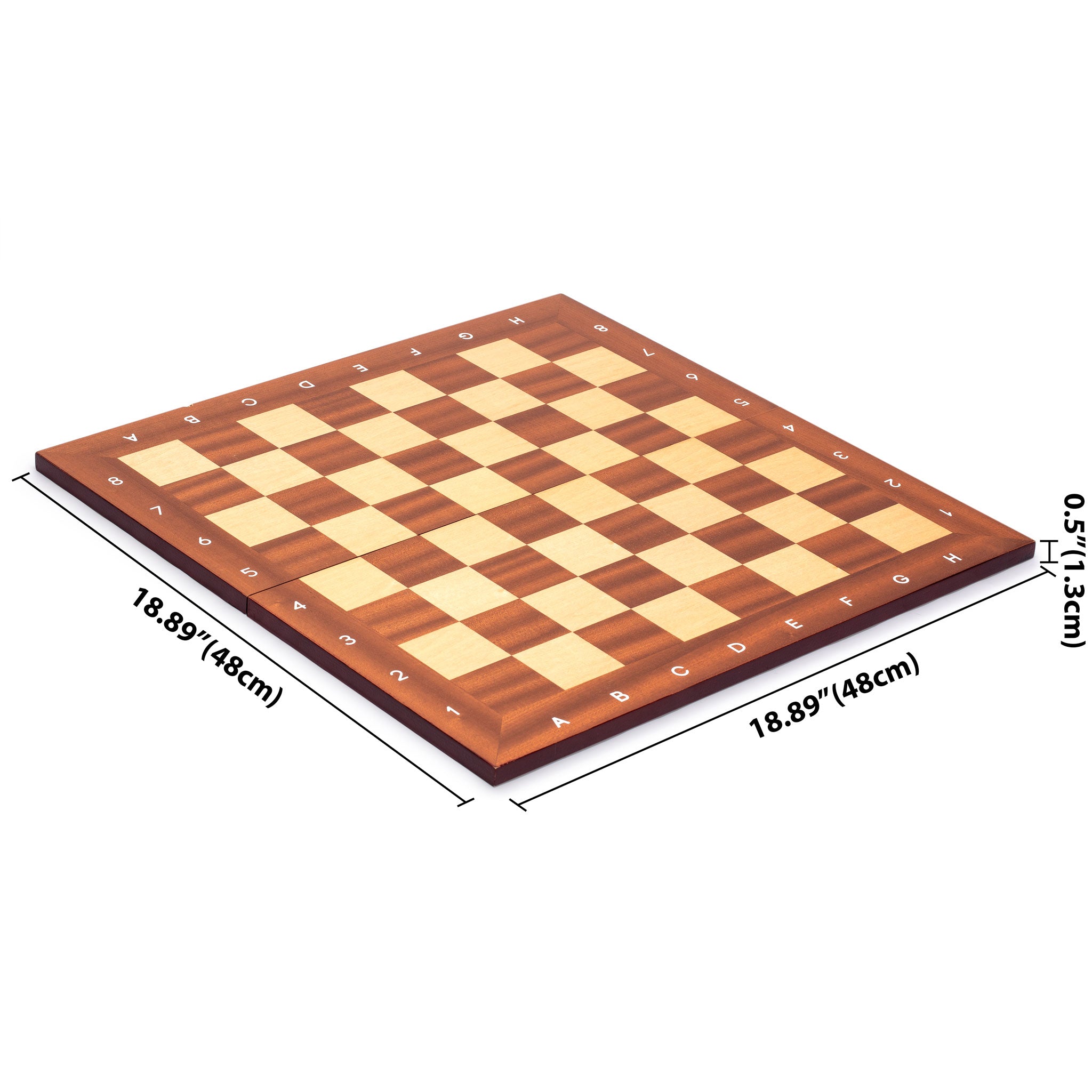 Husaria Magnetically Assembled Professional Staunton Tournament Chess Board, No. 5, 18.9"-Husaria