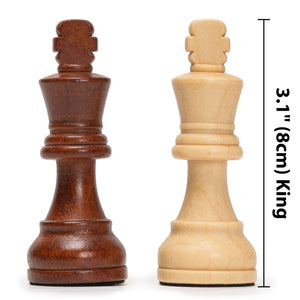 Husaria Staunton Tournament No. 4 Chessmen with 2 Extra Queens and Wooden Box, 3" Kings-Husaria