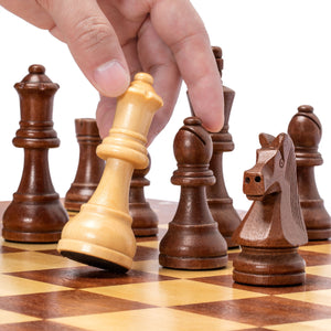 Husaria Staunton Tournament No. 6 Chessmen with 2 Extra Queens and Wooden Box, 3.9" Kings-Husaria