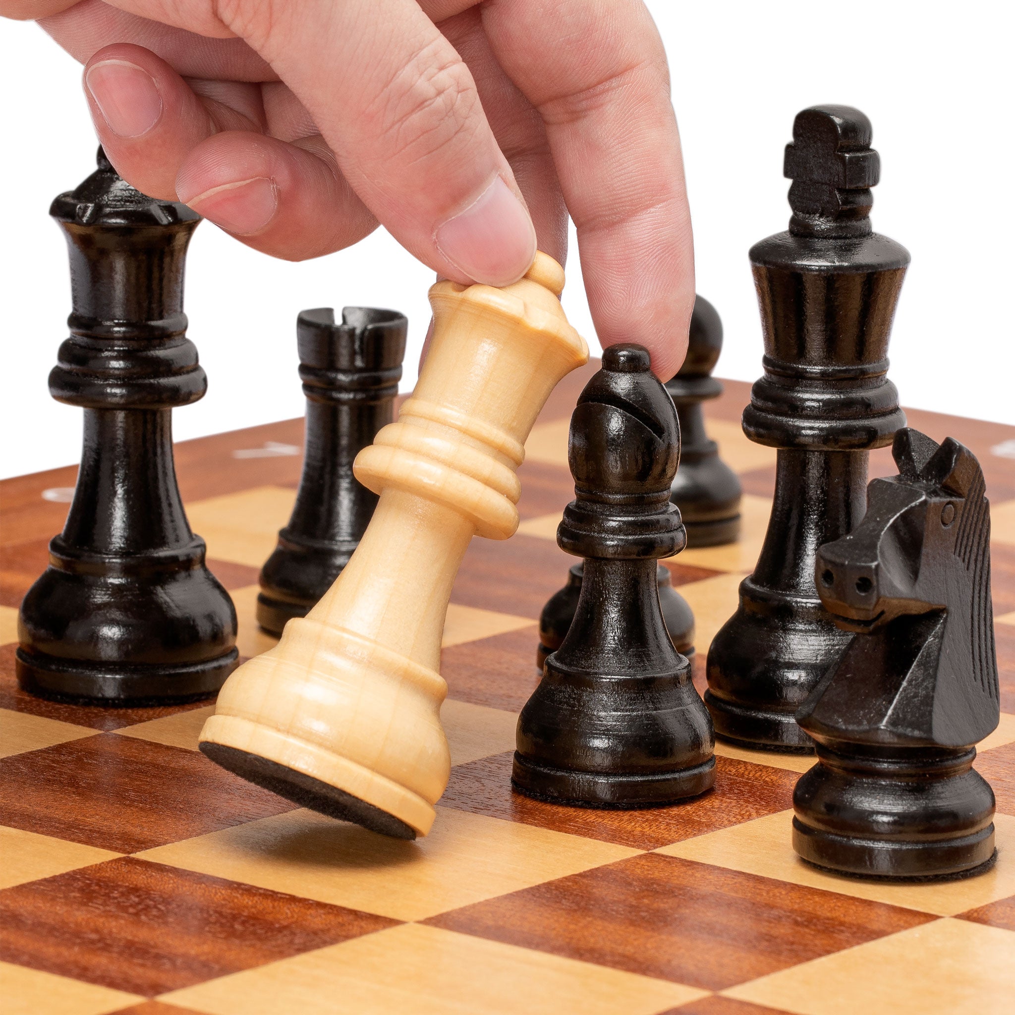 Husaria Staunton Tournament No. 5 Chessmen with 2 Extra Queens and Wooden Box, 3.6" Kings-Husaria