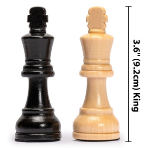 Husaria Staunton Tournament No. 5 Chessmen with 2 Extra Queens and Wooden Box, 3.6" Kings-Husaria