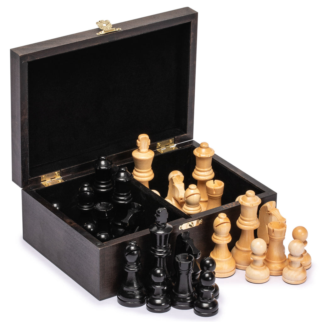 Husaria Staunton Tournament No. 6 Chessmen with 2 Extra Queens and Wooden Box, 3.8" Kings-Husaria