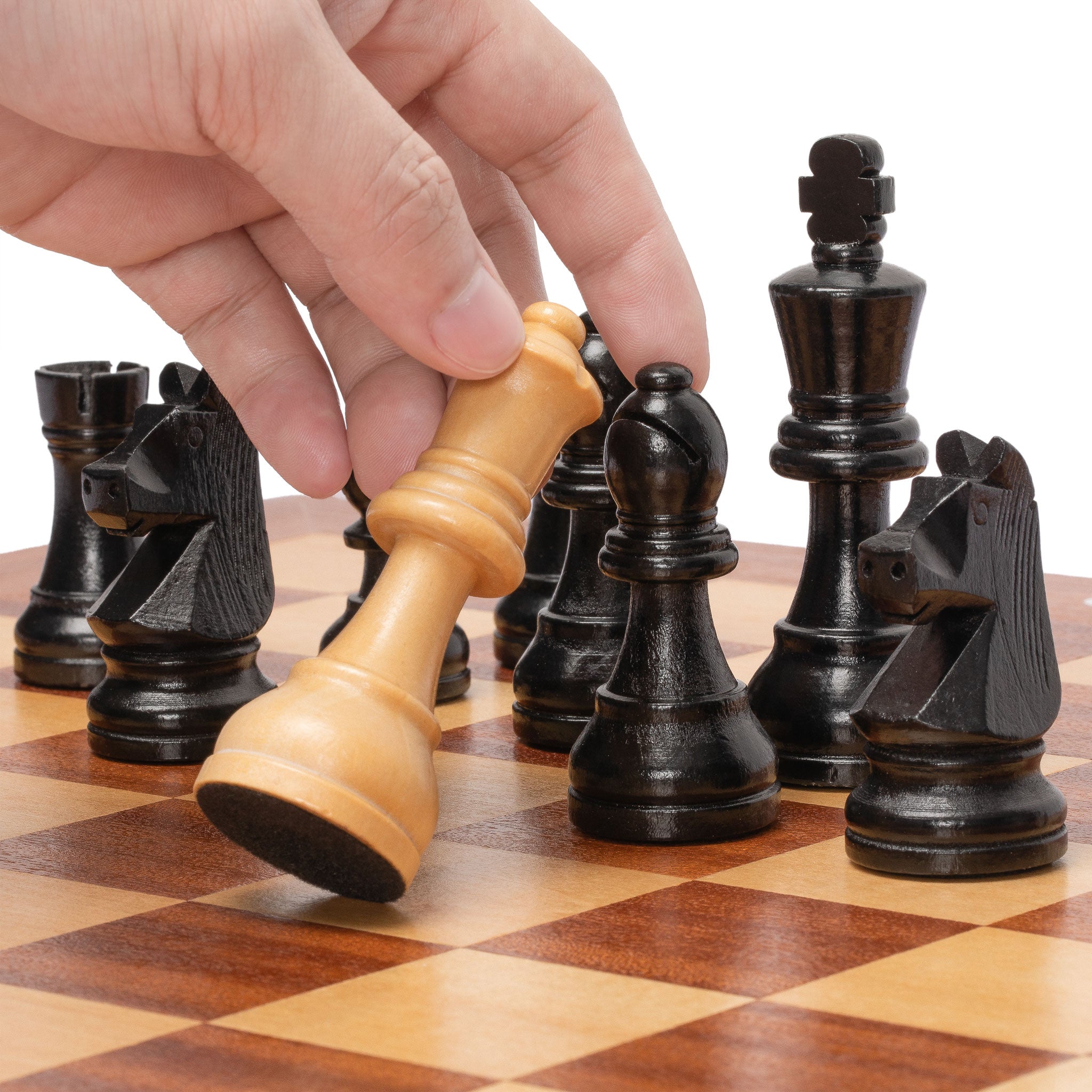 Husaria Staunton Tournament No. 6 Chessmen with 2 Extra Queens and Wooden Box, 3.8" Kings-Husaria