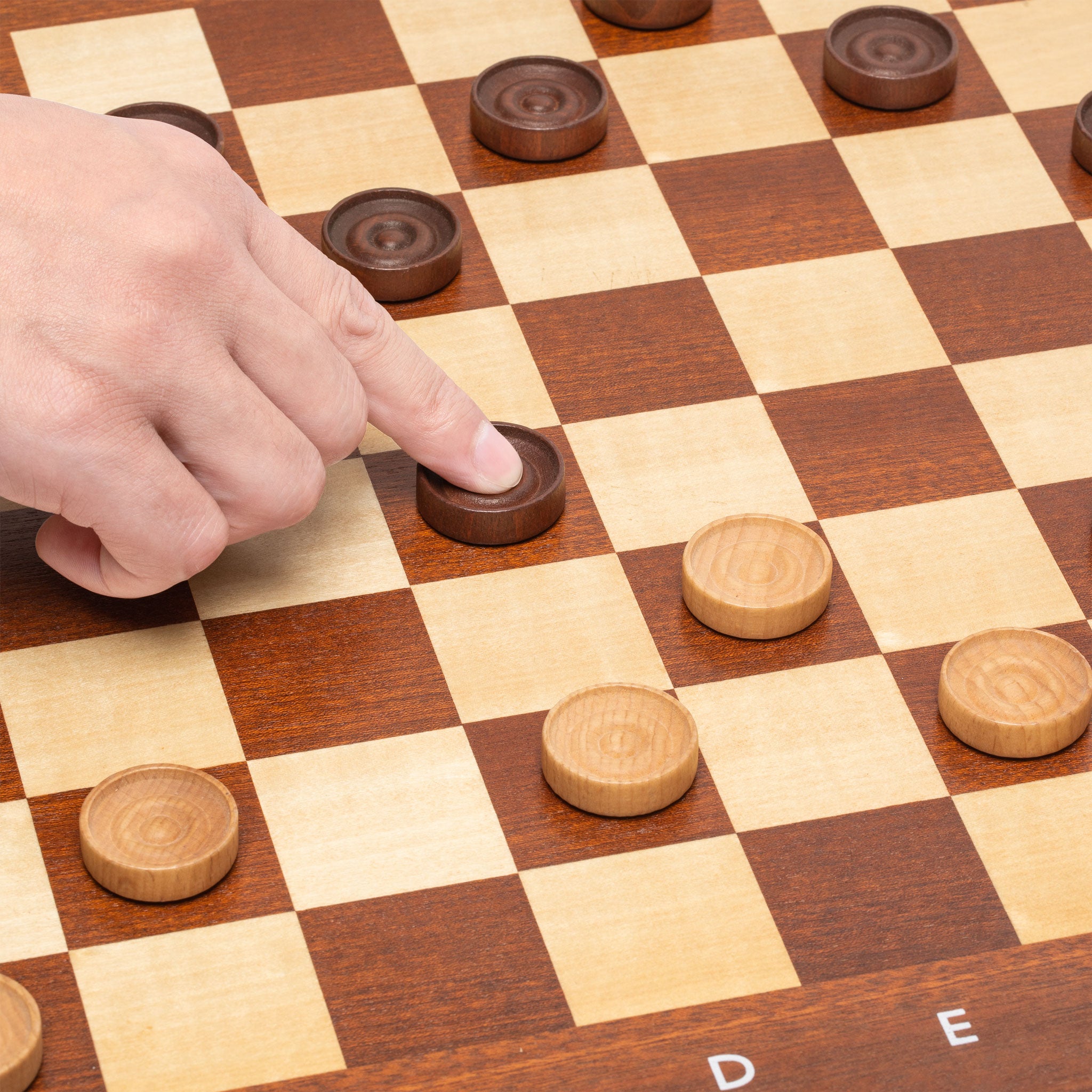 Husaria Wooden Italian Style Checker Pieces with Stackable Ridges and ...