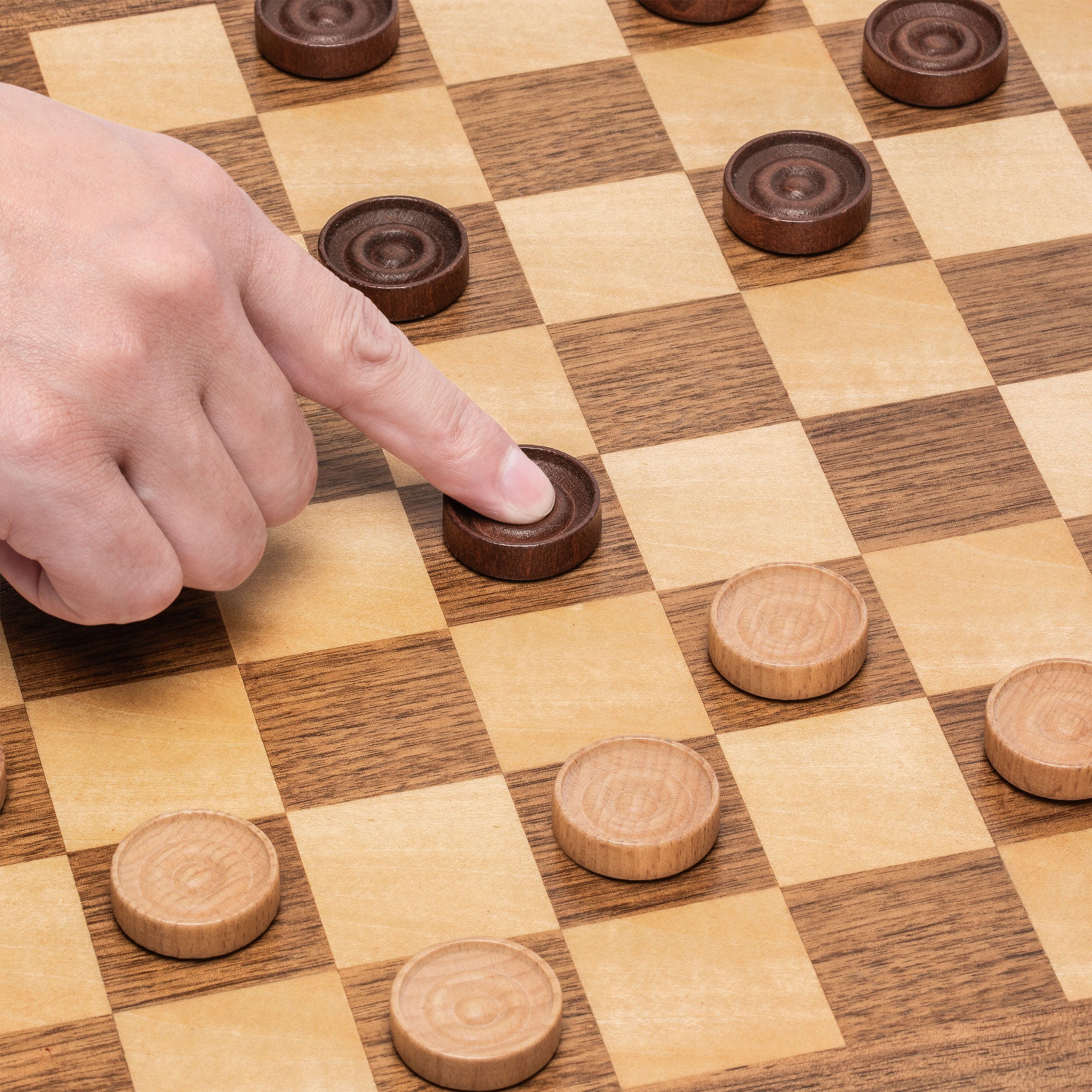 Husaria Reversible Checkers and Draughts Wooden Game Set - 10x10 and 8x8 Board-Husaria
