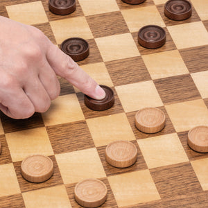 Husaria Reversible Checkers and Draughts Wooden Game Set - 10x10 and 8x8 Board-Husaria