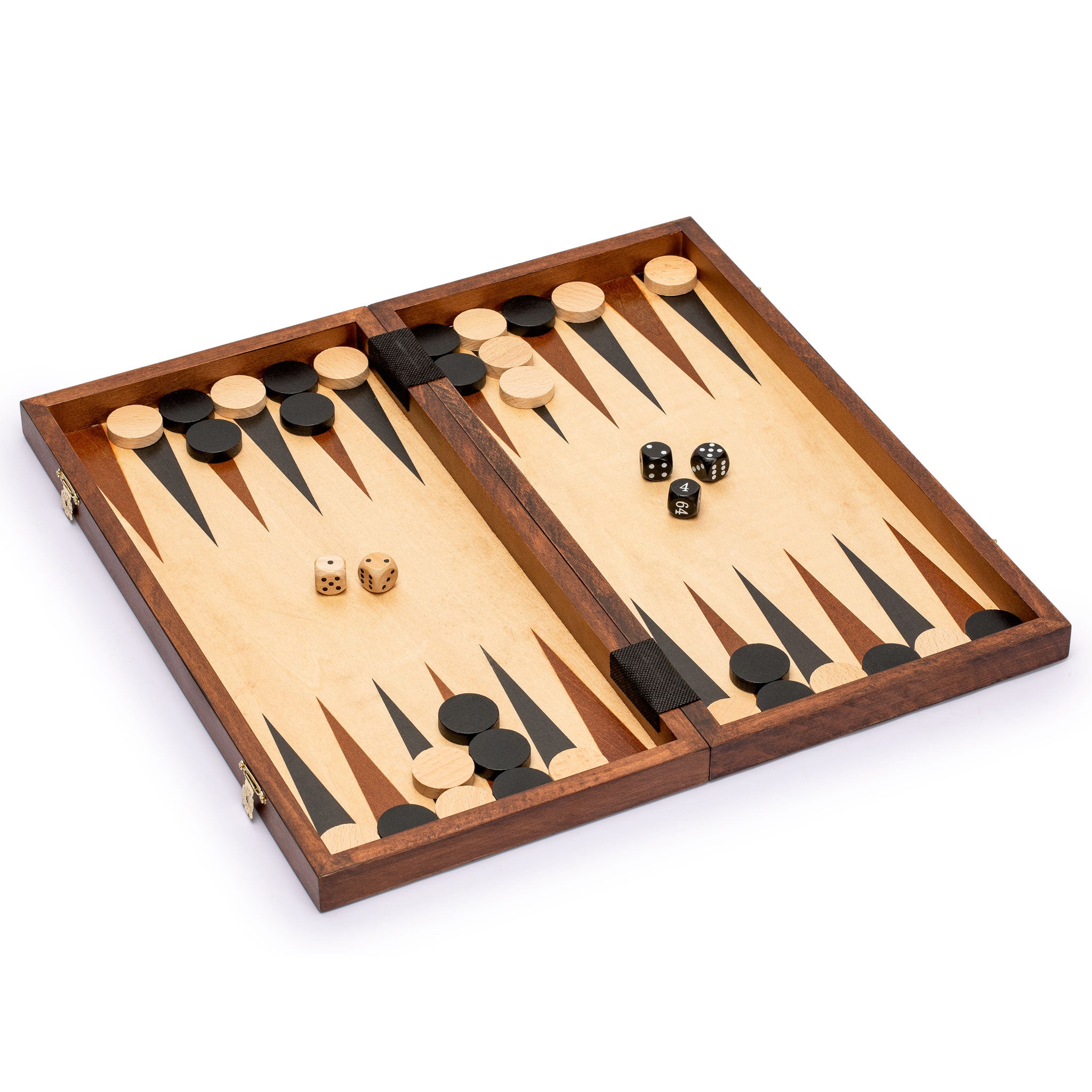 Medium 3-in-1 Wooden Chess, Checkers, and Backgammon Board Game Set - 16"-Husaria