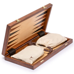 Medium 3-in-1 Wooden Chess, Checkers, and Backgammon Board Game Set - 16"-Husaria