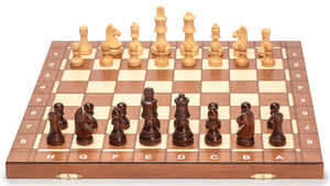 Medium 3-in-1 Wooden Chess, Checkers, and Backgammon Board Game Set - 16"-Husaria