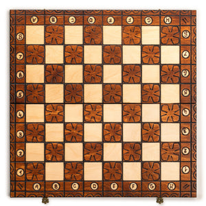 Handmade European Wooden Chess Set with 16-Inch Board and Hand Carved Chess Pieces, "Junior"-Husaria