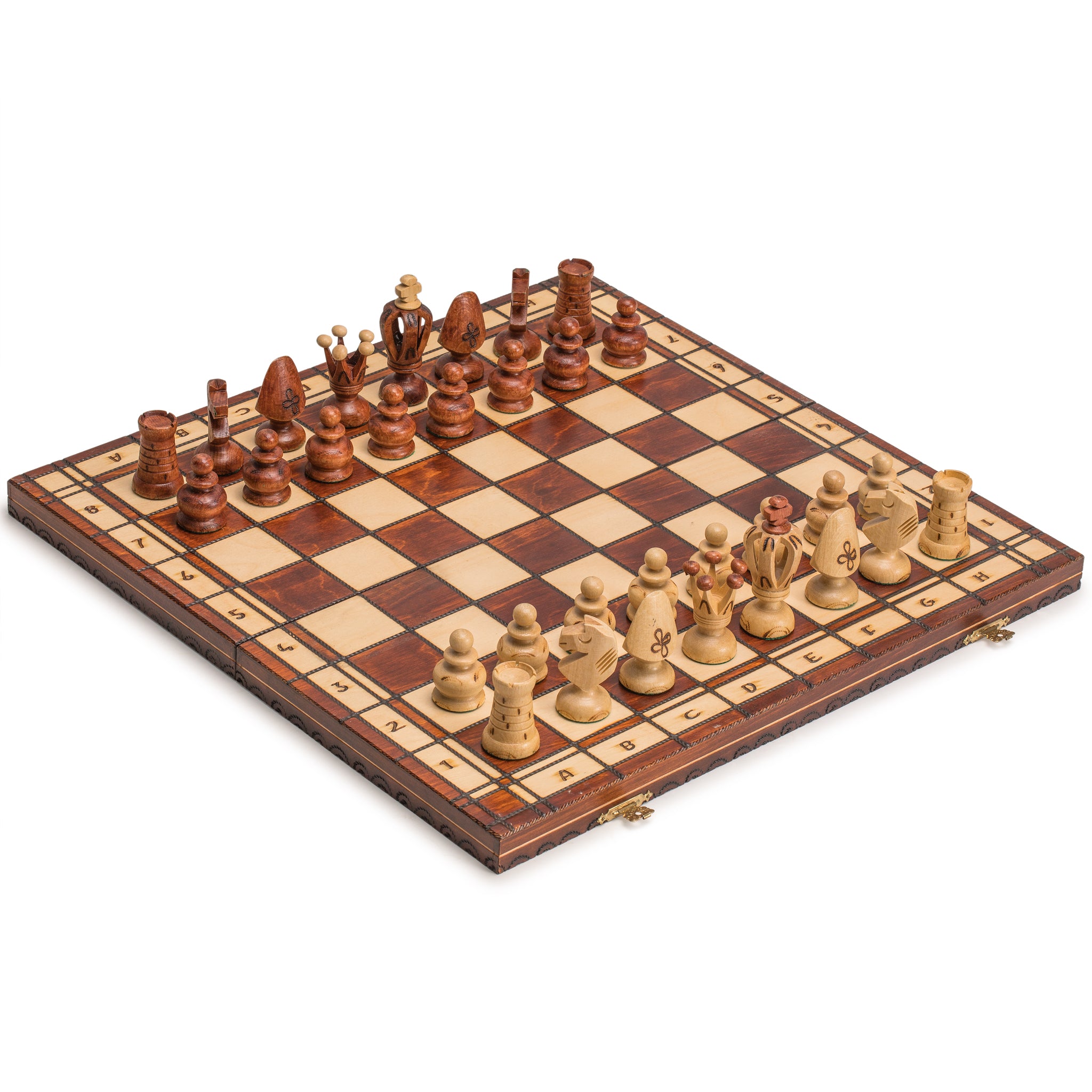 Wooden European International Chess Set, 19 x 18.5 Inches, "Royal 48"-Husaria