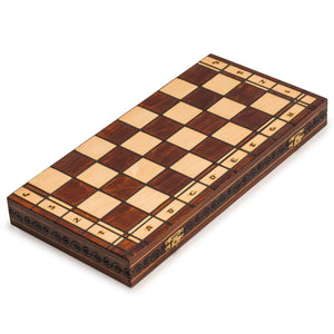 Wooden European International Chess Set, 19 x 18.5 Inches, "Royal 48"-Husaria