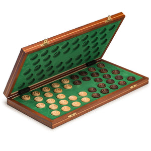International Checkers (Draughts) Set in Folding Wooden Case - 100 Playing Field-Husaria