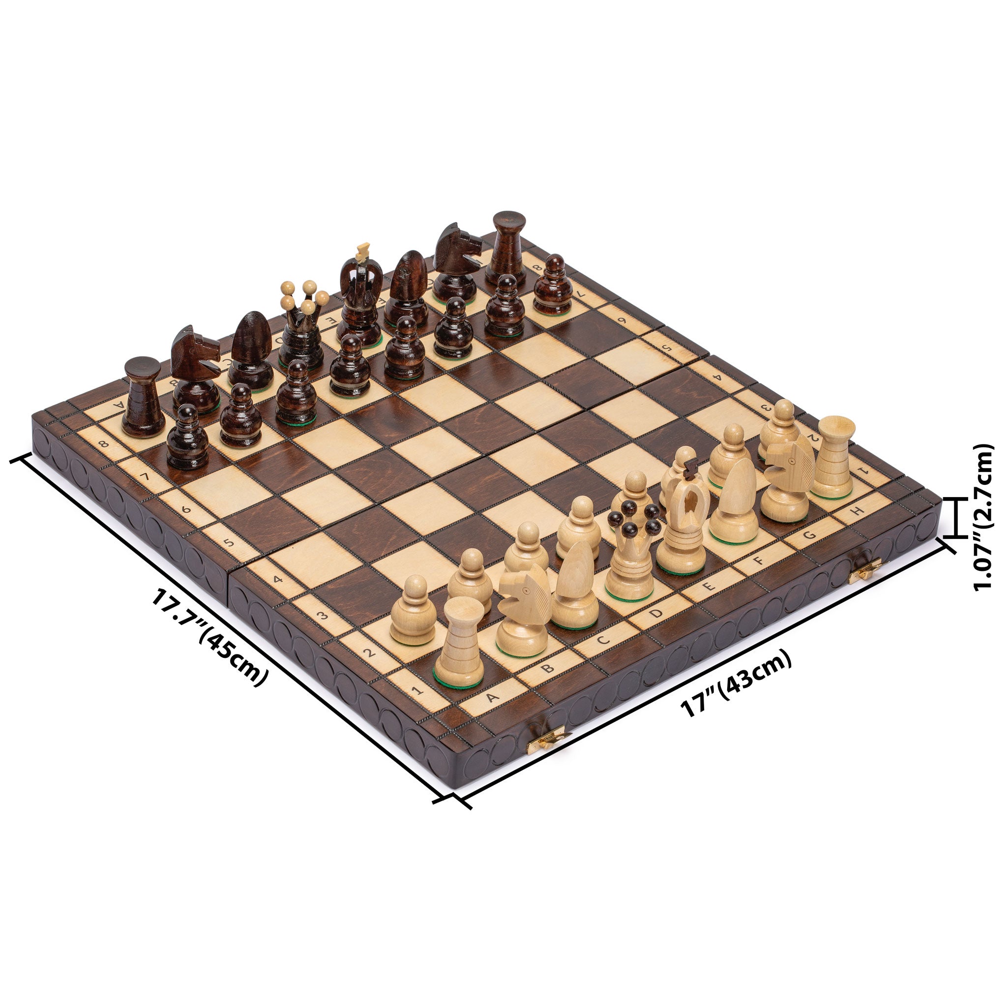 Husaria European International Chess Wooden Game Set, "King's Classic" - 18" Large Size Chess Set-Husaria