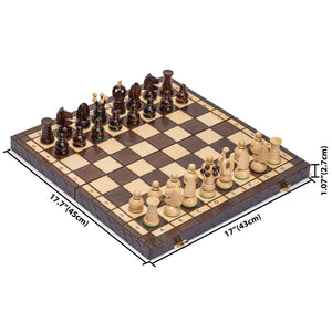 Husaria European International Chess Wooden Game Set, "King's Classic" - 18" Large Size Chess Set-Husaria