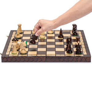 Husaria European International Chess Wooden Game Set, "King's Classic" - 18" Large Size Chess Set-Husaria