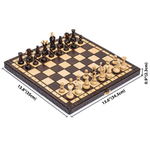 Husaria European International Chess Wooden Game Set, "King's Classic" - 13.8" Medium Size Chess Set-Husaria