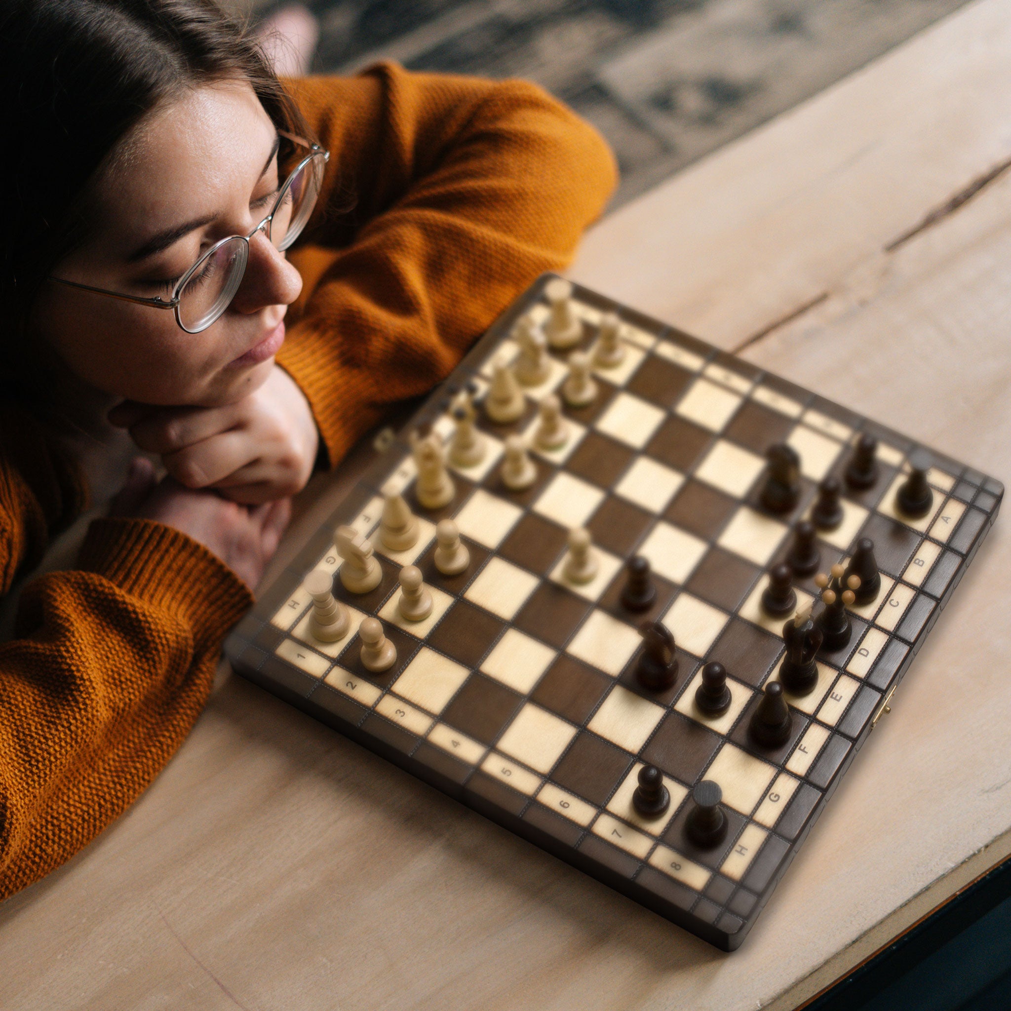 Husaria European International Chess Wooden Game Set, "King's Classic" - 13.8" Medium Size Chess Set-Husaria