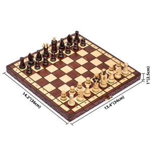 Husaria European International Chess Wooden Game Set, "King's International" - 14" Medium Size Chess Set-Husaria