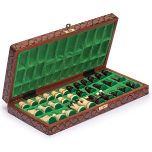 Husaria European International Chess Wooden Game Set, "King's International" - 14" Medium Size Chess Set-Husaria