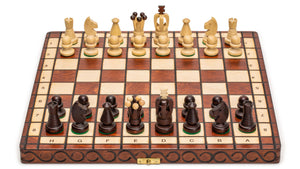 Husaria European International Chess Wooden Game Set, "King's International" - 14" Medium Size Chess Set-Husaria