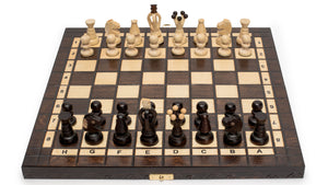 Husaria European International Chess Wooden Game Set, "King's Continental" - 13.8" Medium Size Chess Set-Husaria