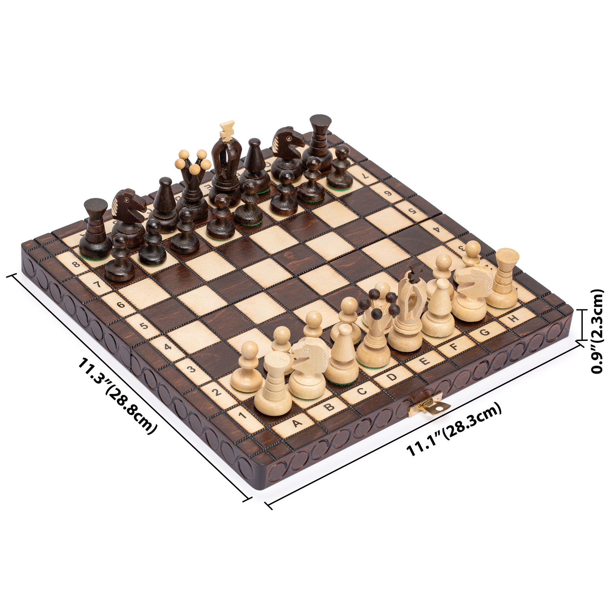 Husaria European International Chess Wooden Game Set, "King's Classic" - 11.3" Small Size Chess Set-Husaria