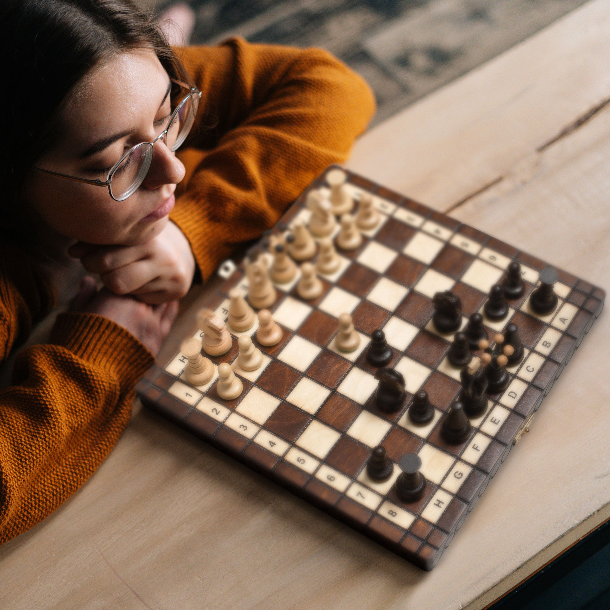 Husaria European International Chess Wooden Game Set, "King's Classic" - 11.3" Small Size Chess Set-Husaria