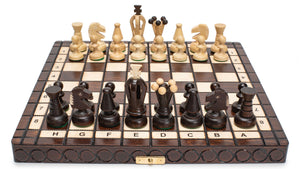 Husaria European International Chess Wooden Game Set, "King's Classic" - 11.3" Small Size Chess Set-Husaria
