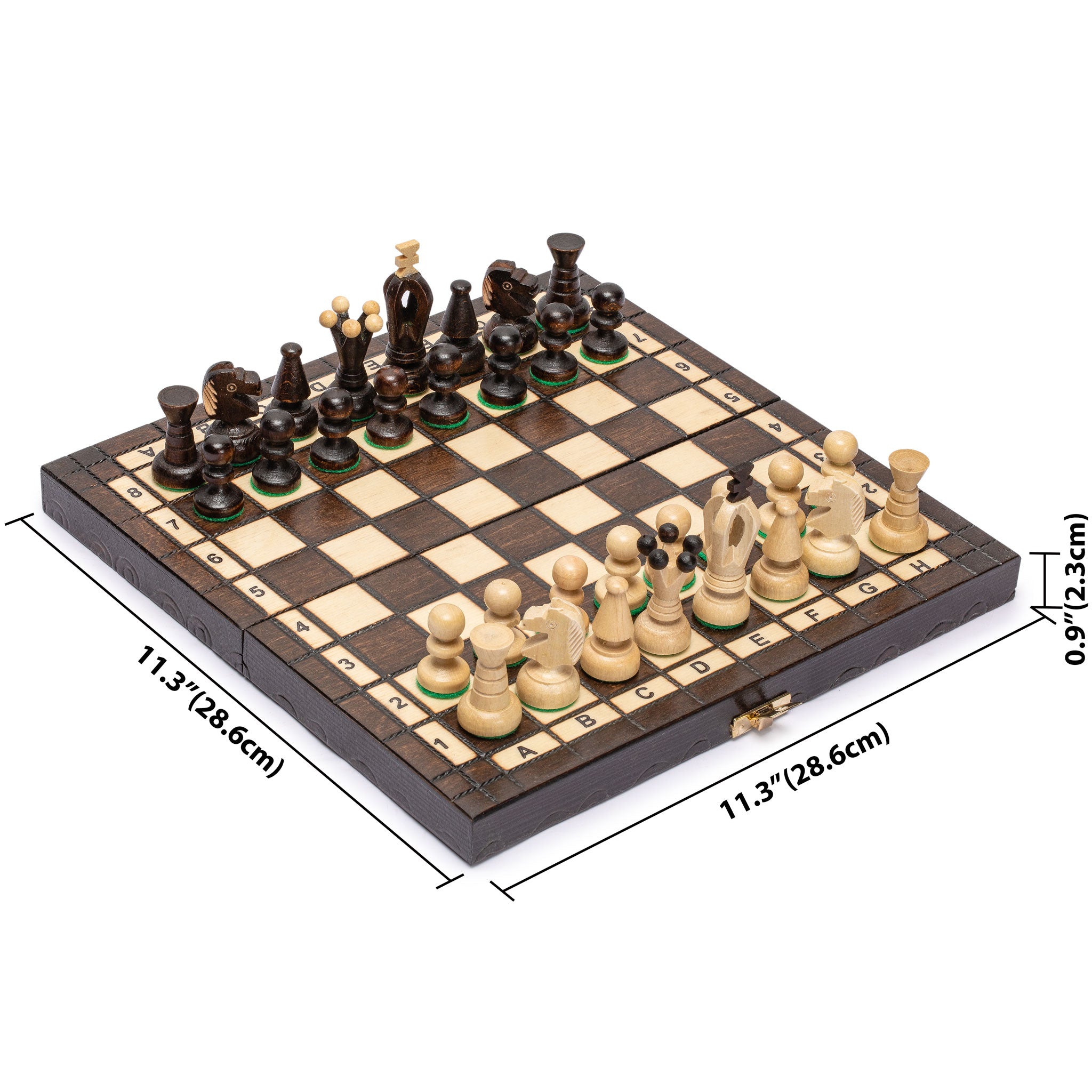 Husaria European International Chess Wooden Game Set, "King's Continental" - 11.3" Small Size Chess Set-Husaria