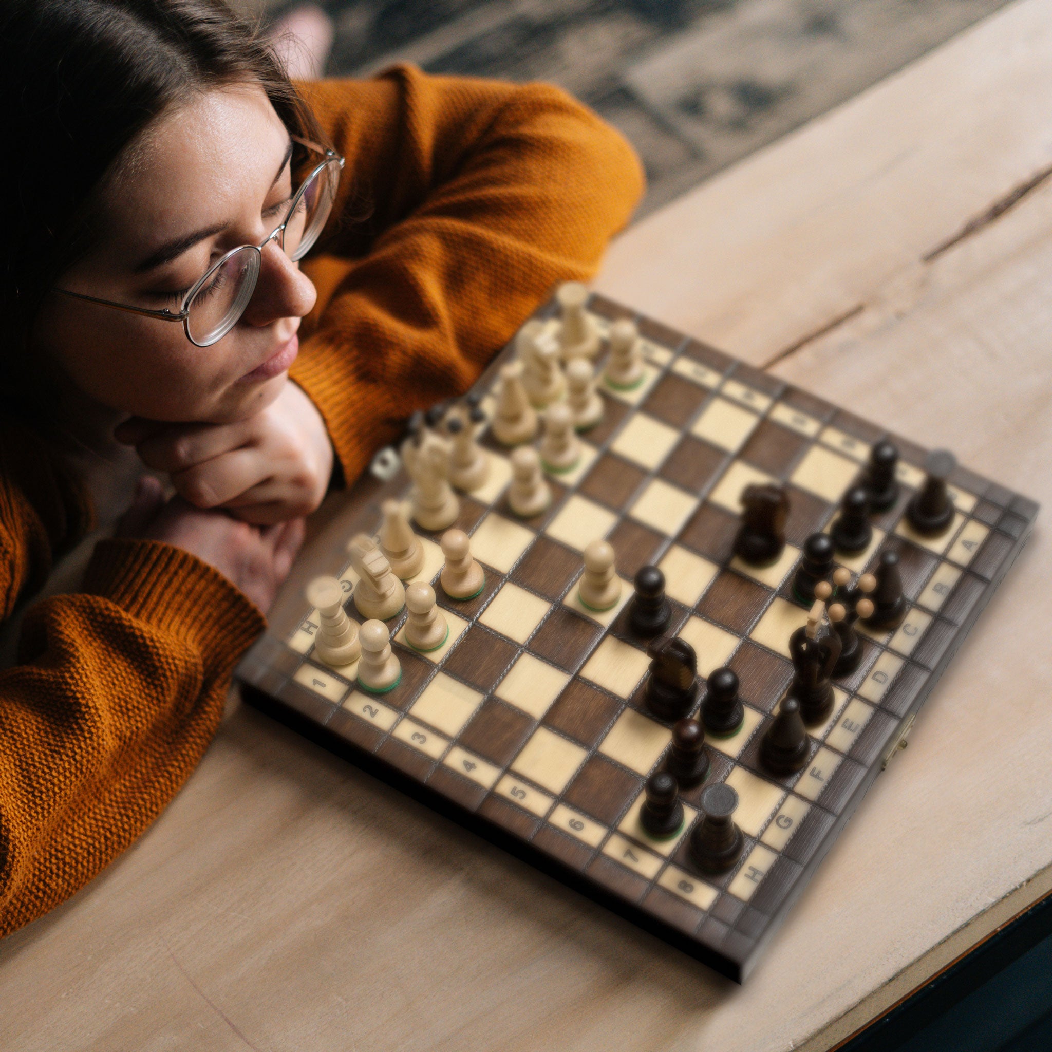 Husaria European International Chess Wooden Game Set, "King's Continental" - 11.3" Small Size Chess Set-Husaria