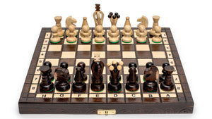 Husaria European International Chess Wooden Game Set, "King's Continental" - 11.3" Small Size Chess Set-Husaria