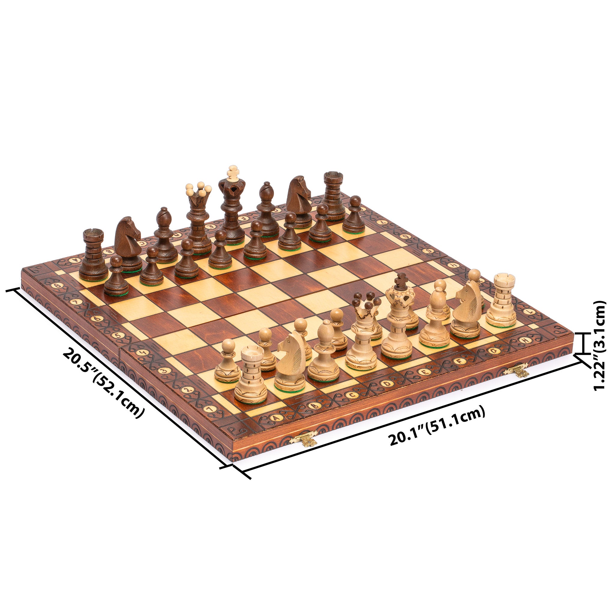 Husaria European International Chess Wooden Game Set, "Ambassador" - 21.7"-Husaria