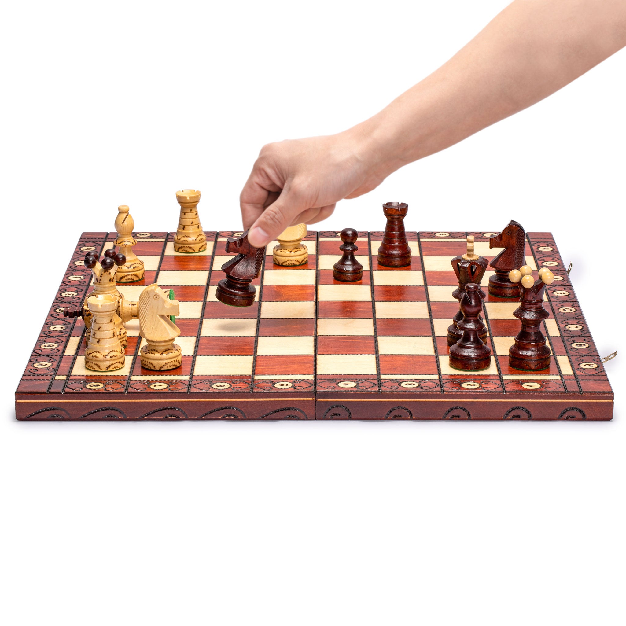 Husaria European International Chess Wooden Game Set, "Ambassador" - 21.7"-Husaria