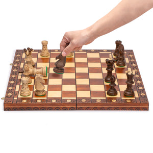 Husaria European International Chess Wooden Game Set, "Ambassador" - 21.7"-Husaria