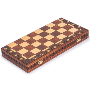 Husaria European International Chess Wooden Game Set, "Ambassador" - 21.7"-Husaria