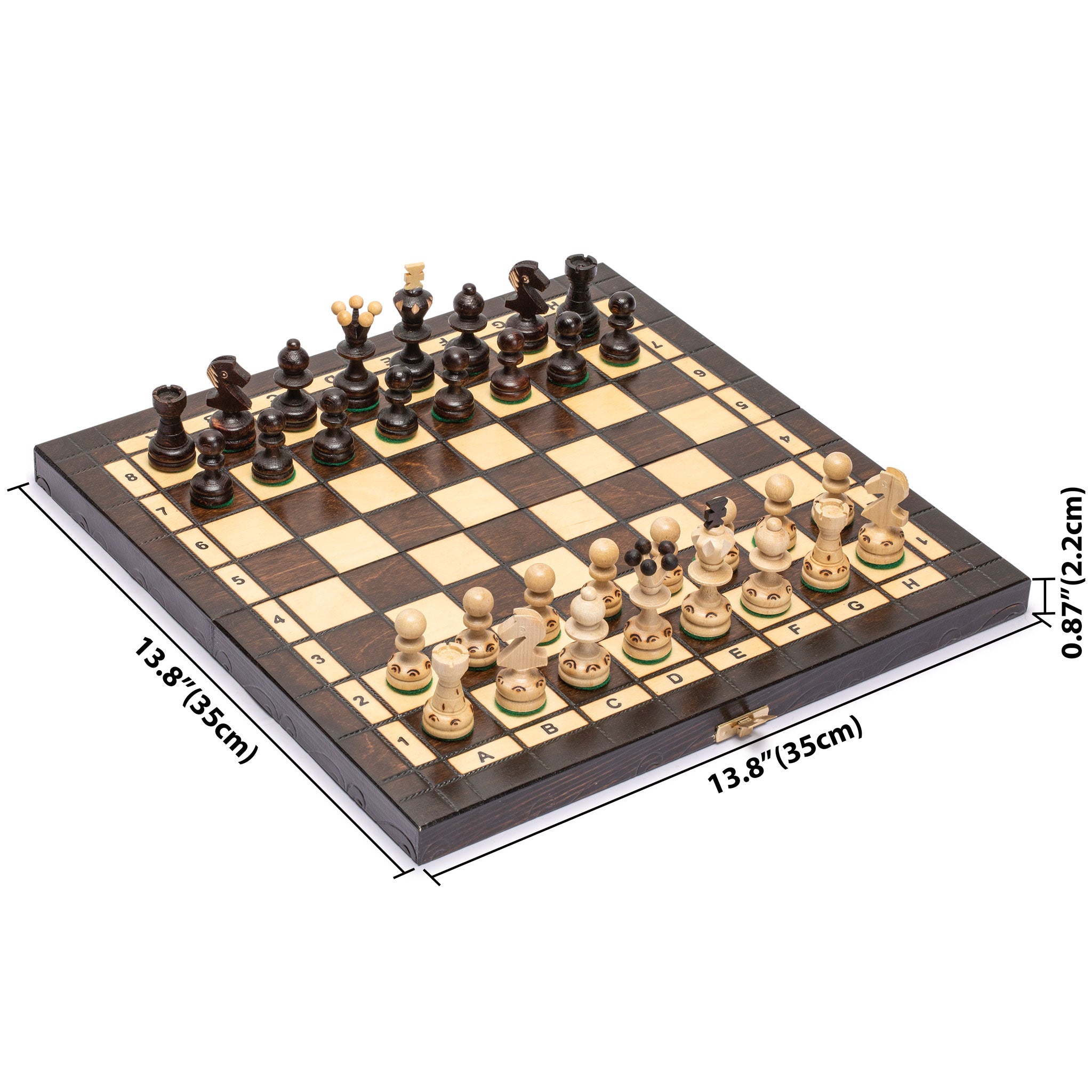 Husaria European International Chess Wooden Game Set "Regal" - 13.8" Medium Size Chess Set-Husaria