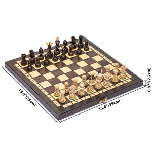 Husaria European International Chess Wooden Game Set "Regal" - 13.8" Medium Size Chess Set-Husaria