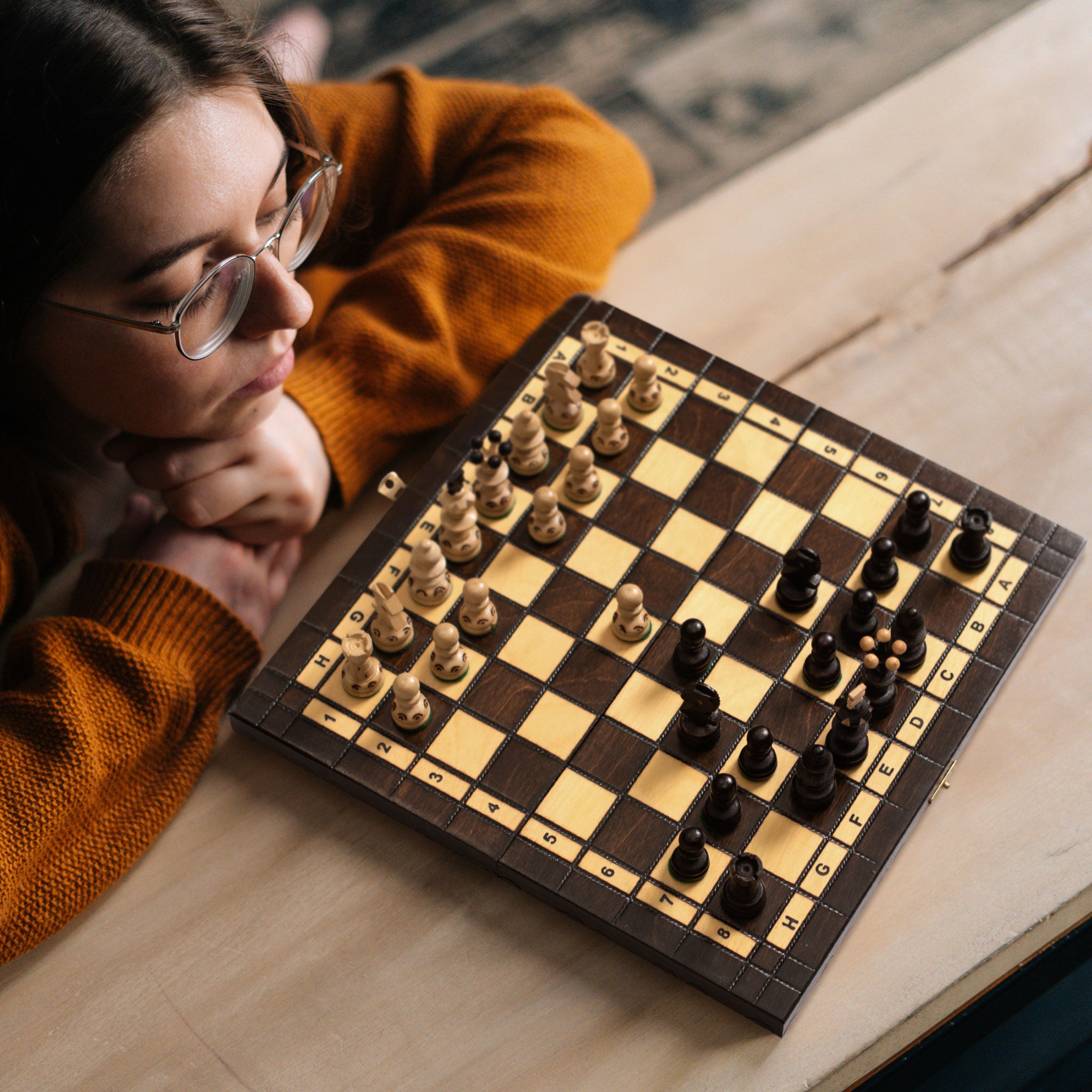Husaria European International Chess Wooden Game Set "Regal" - 13.8" Medium Size Chess Set-Husaria