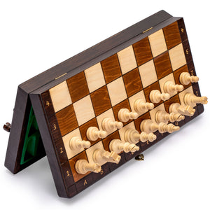 Husaria Magnetic Wooden Portable Travel Chess Game Set - 11"-Husaria